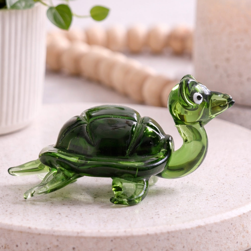 Turtle Mini Glass Accent - Forest Green