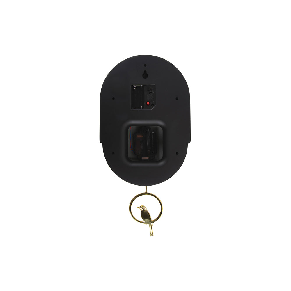 Tweet Wall Clock With Pendulum - Mocha Brown