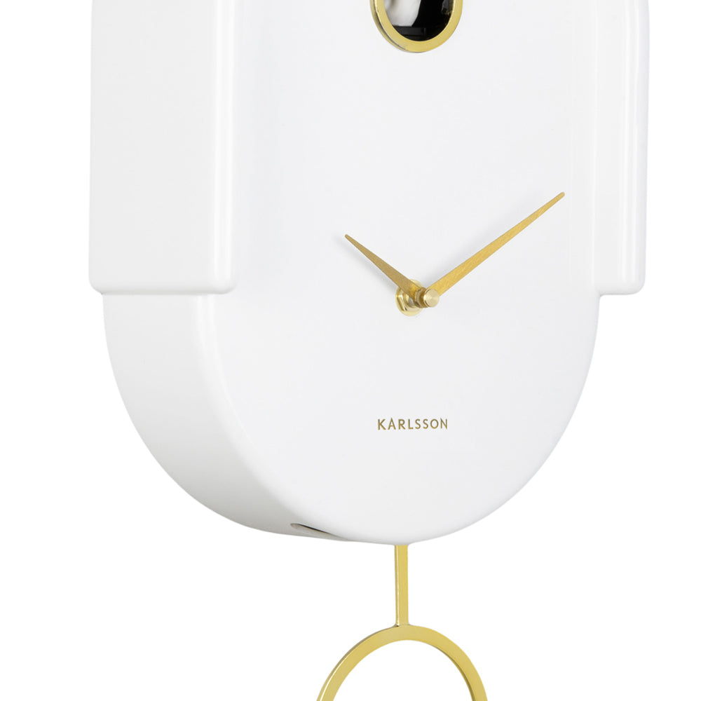Tweet Wall Clock With Pendulum - White