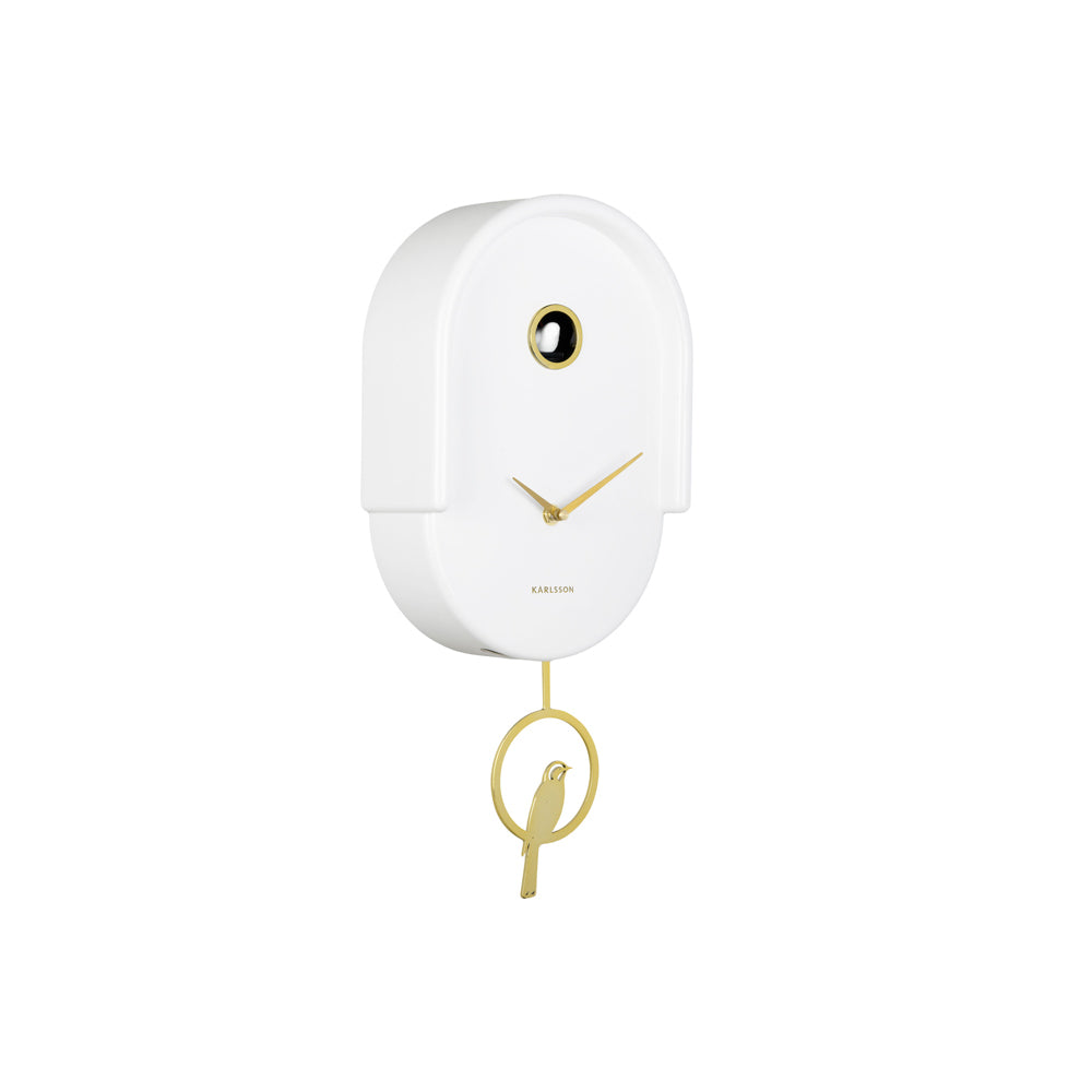 Tweet Wall Clock With Pendulum - White