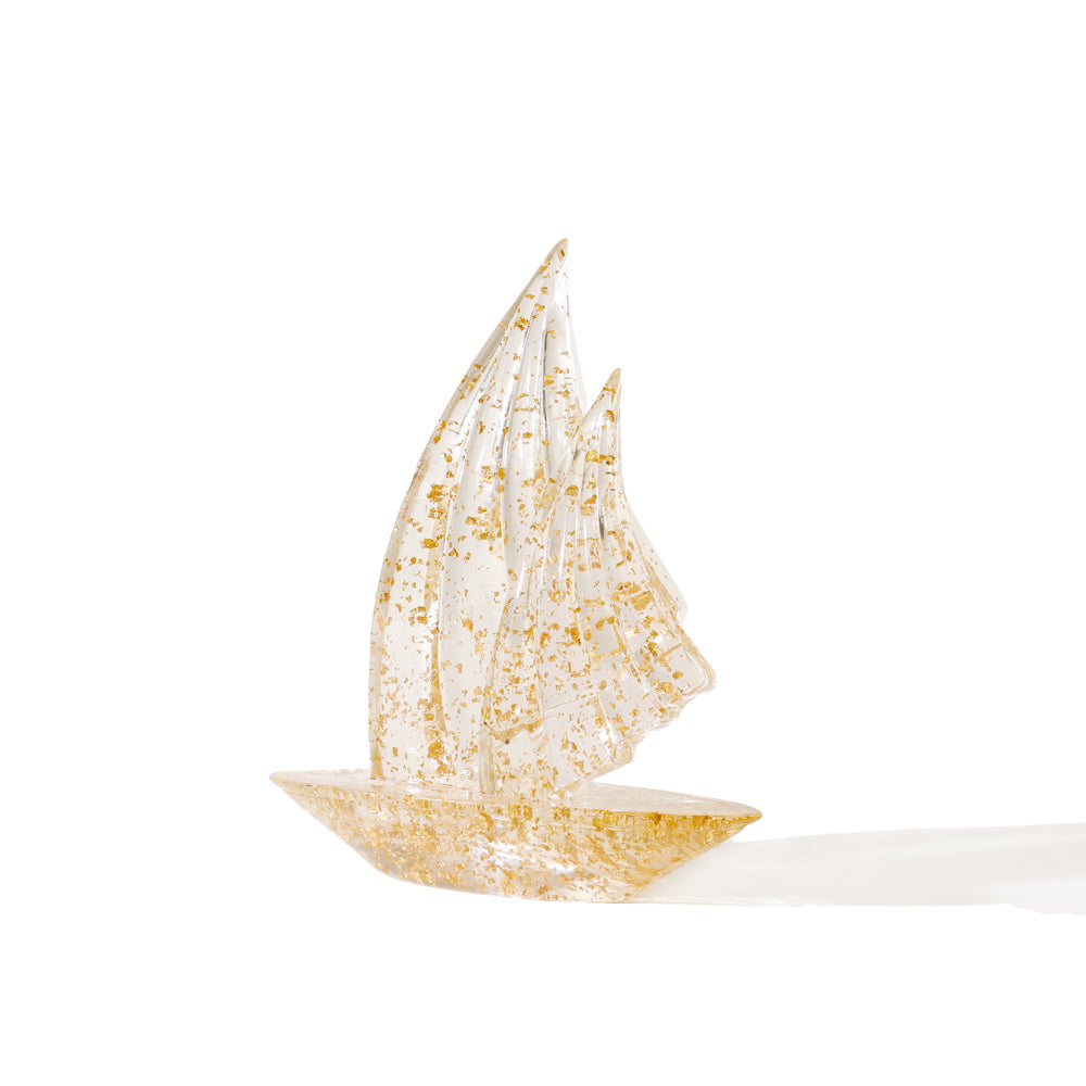 Twin Sails Sculpture Medium - Speckled Gold