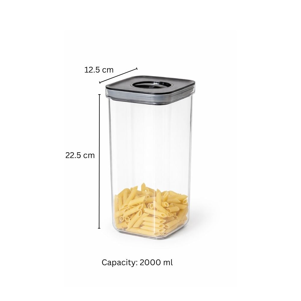 Twist Lock Storage Jar 2000ml - Black