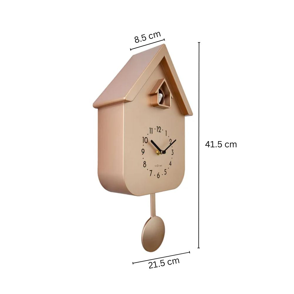 Twitter Cuckoo Wall Clock With Pendulum - Rose Gold
