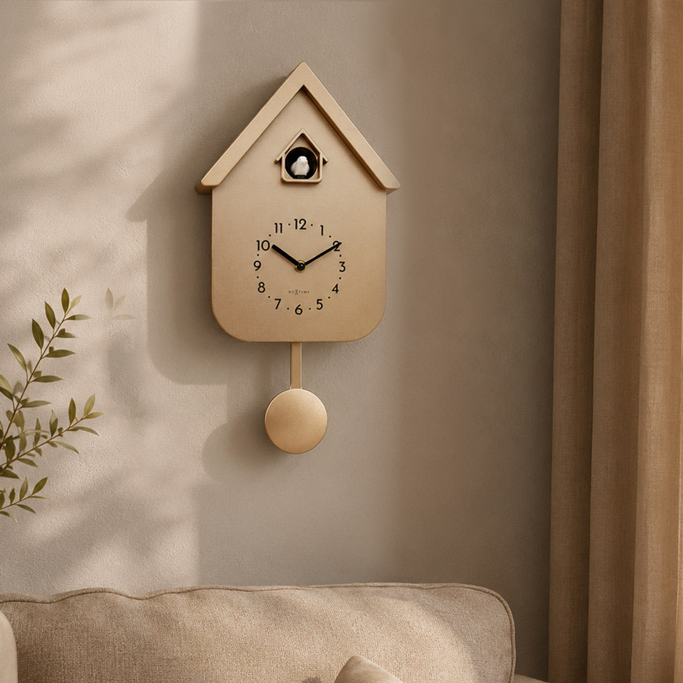 Twitter Cuckoo Wall Clock With Pendulum - Rose Gold