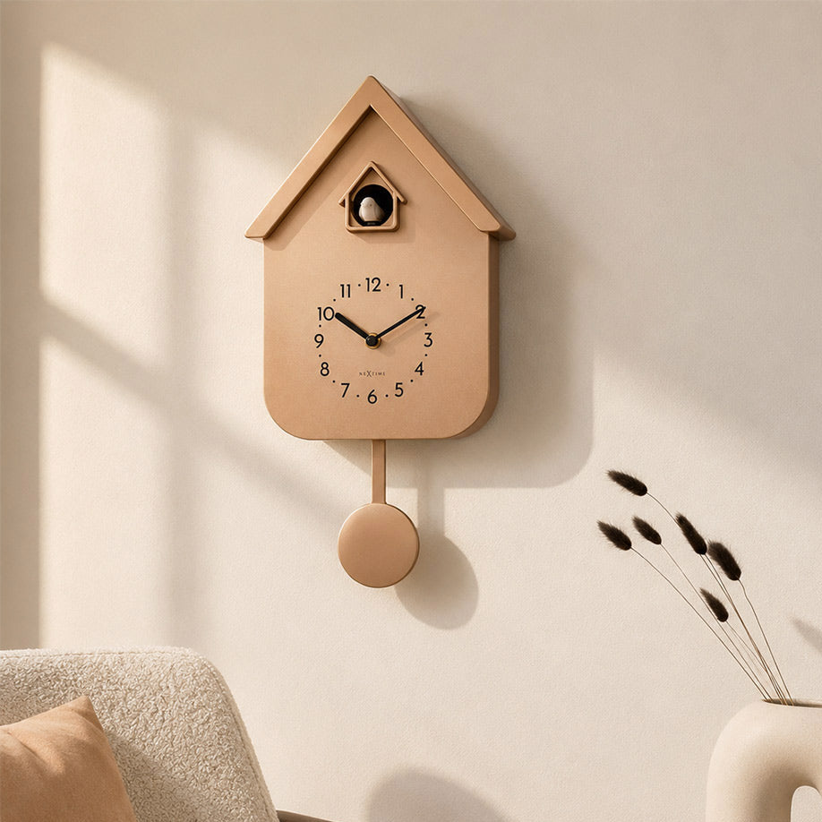 Twitter Cuckoo Wall Clock With Pendulum - Rose Gold