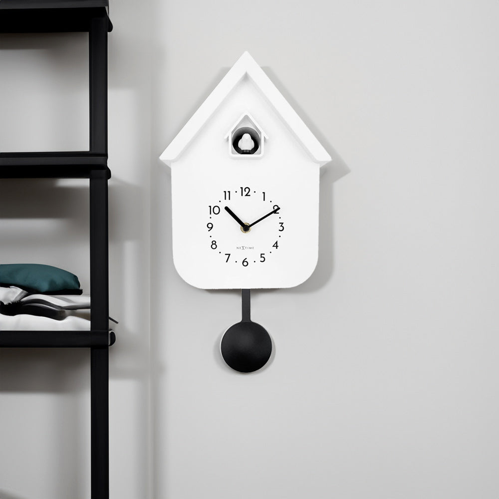 Twitter Cuckoo Wall Clock With Pendulum - White