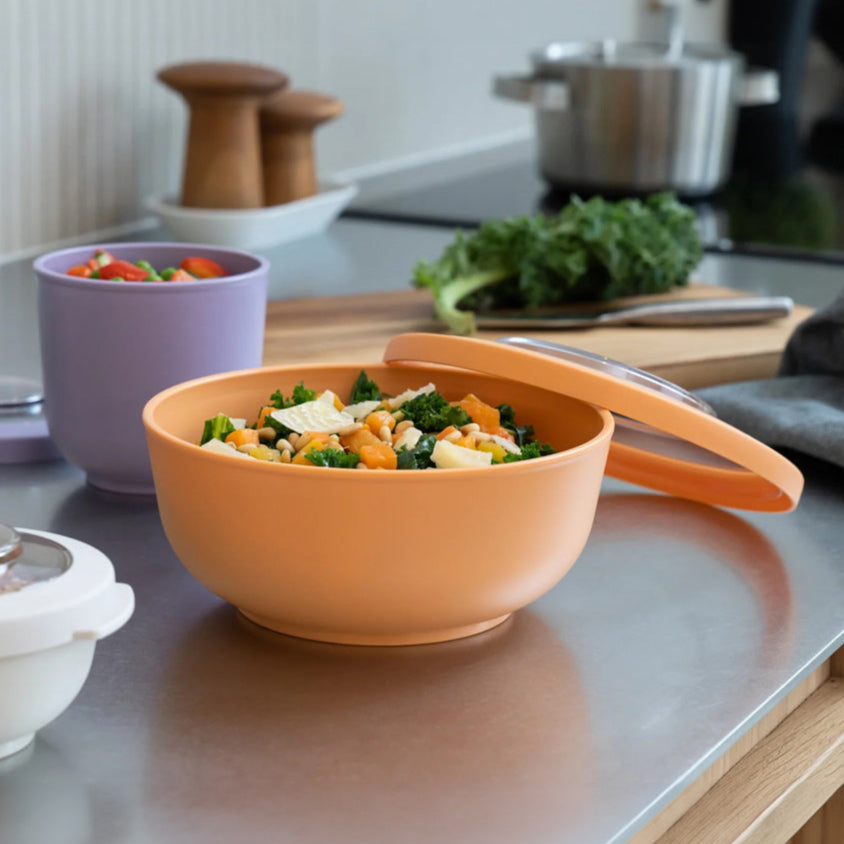 Tylla Storage Bowl with Lid 1000ml - Peach Orange