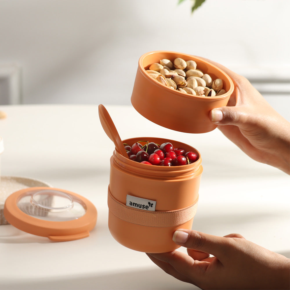 Tylla Duo Snack Box - Peach Orange