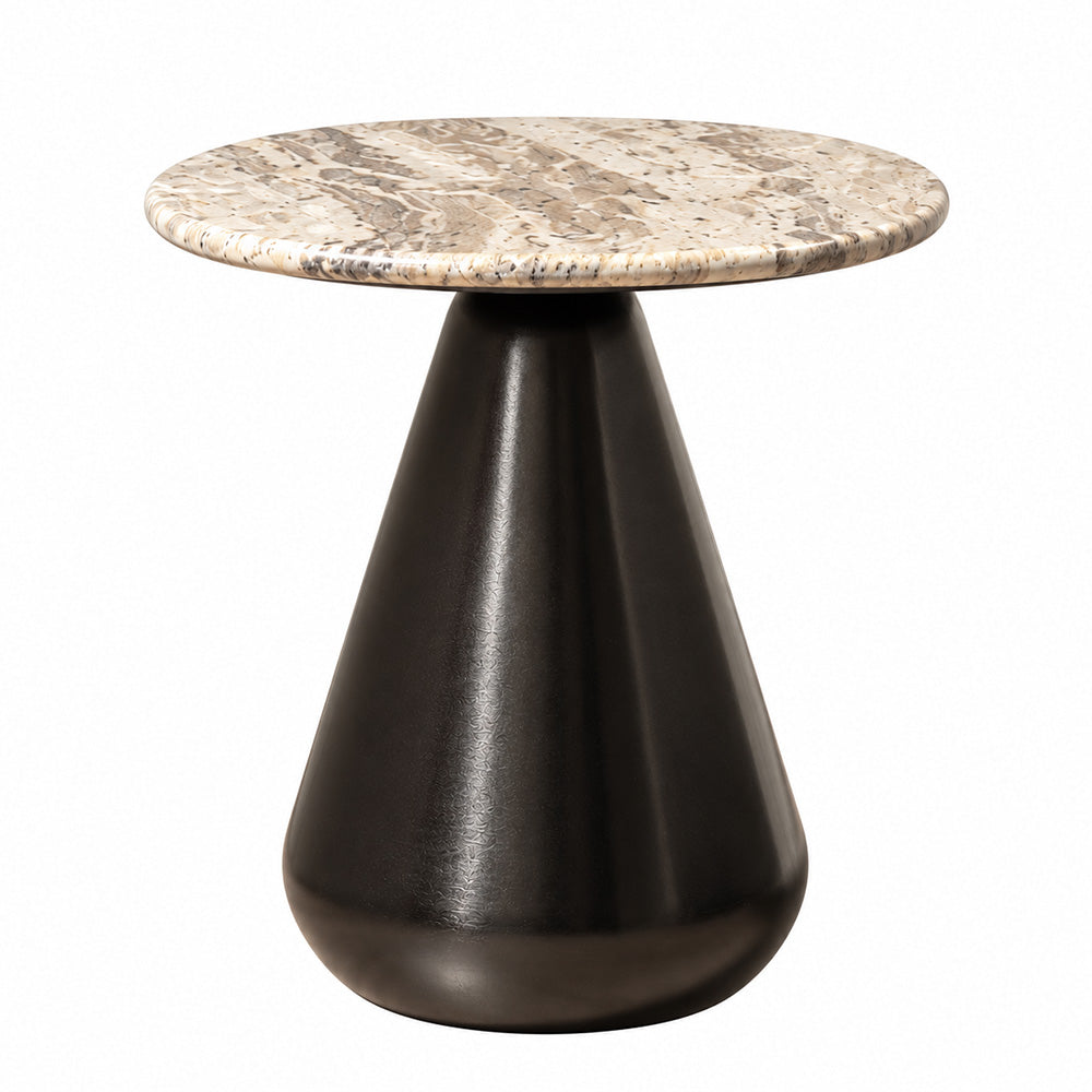 Umbria Marble & Iron Side Table Medium - Cloudy Gunmetal