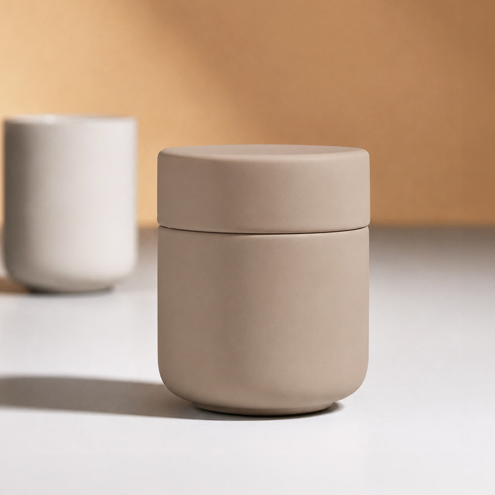 Ume Jar with Lid - Taupe