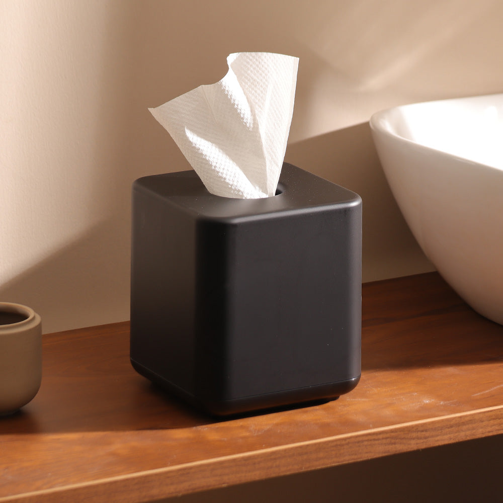 Ume Square Tissue Box Holder - Black