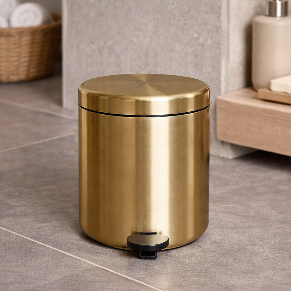 Ume Stainless Steel Pedal Bin 4L - Matte Brass