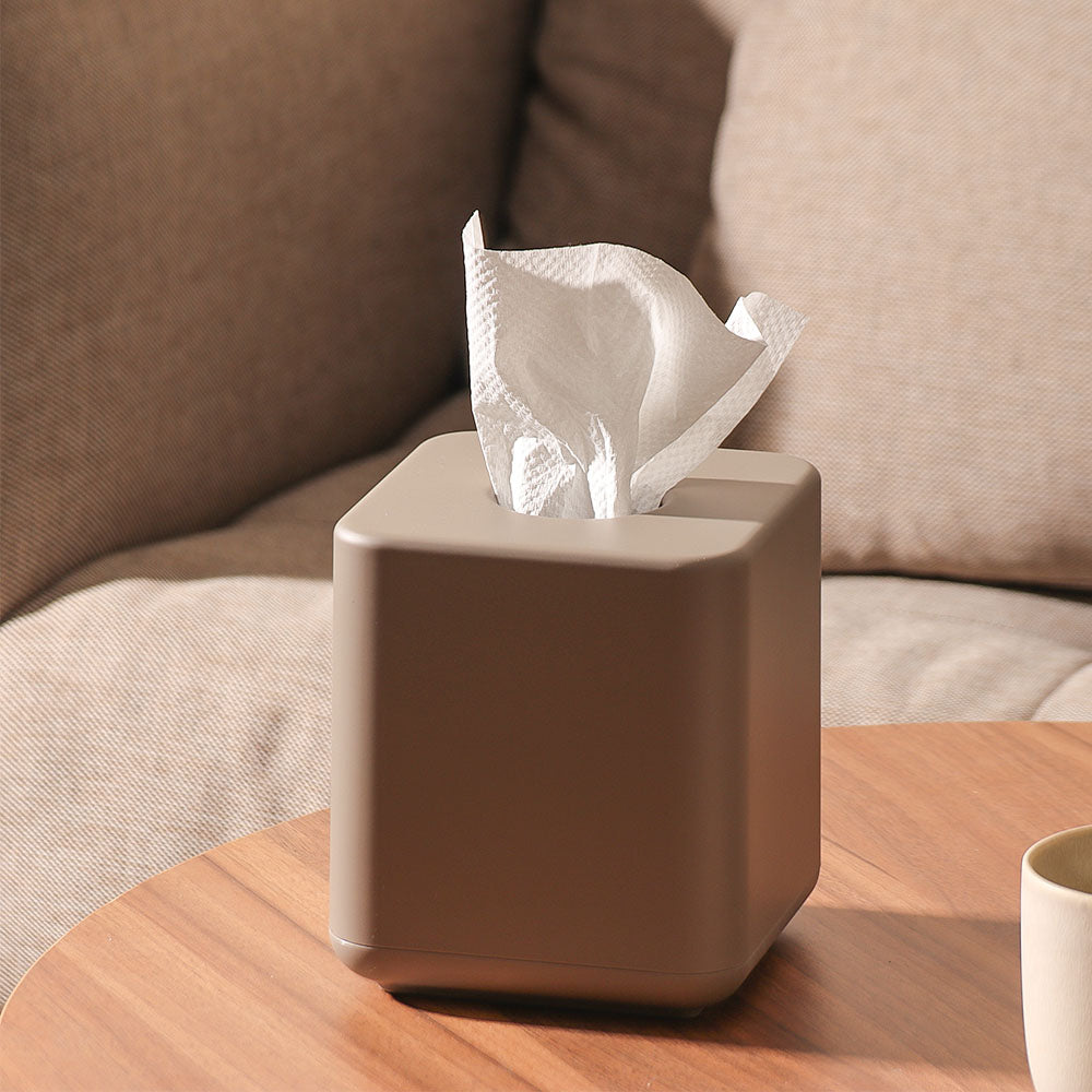 Ume Square Tissue Box Holder - Taupe