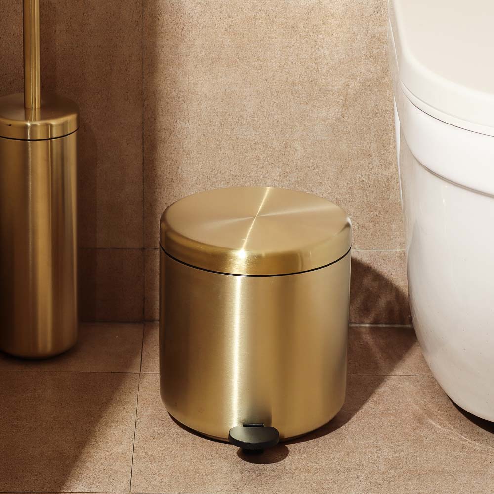 Ume Stainless Steel Pedal Bin 4L - Matte Brass