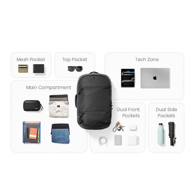 UrbanEx T77 Laptop Backpack 26L - Black