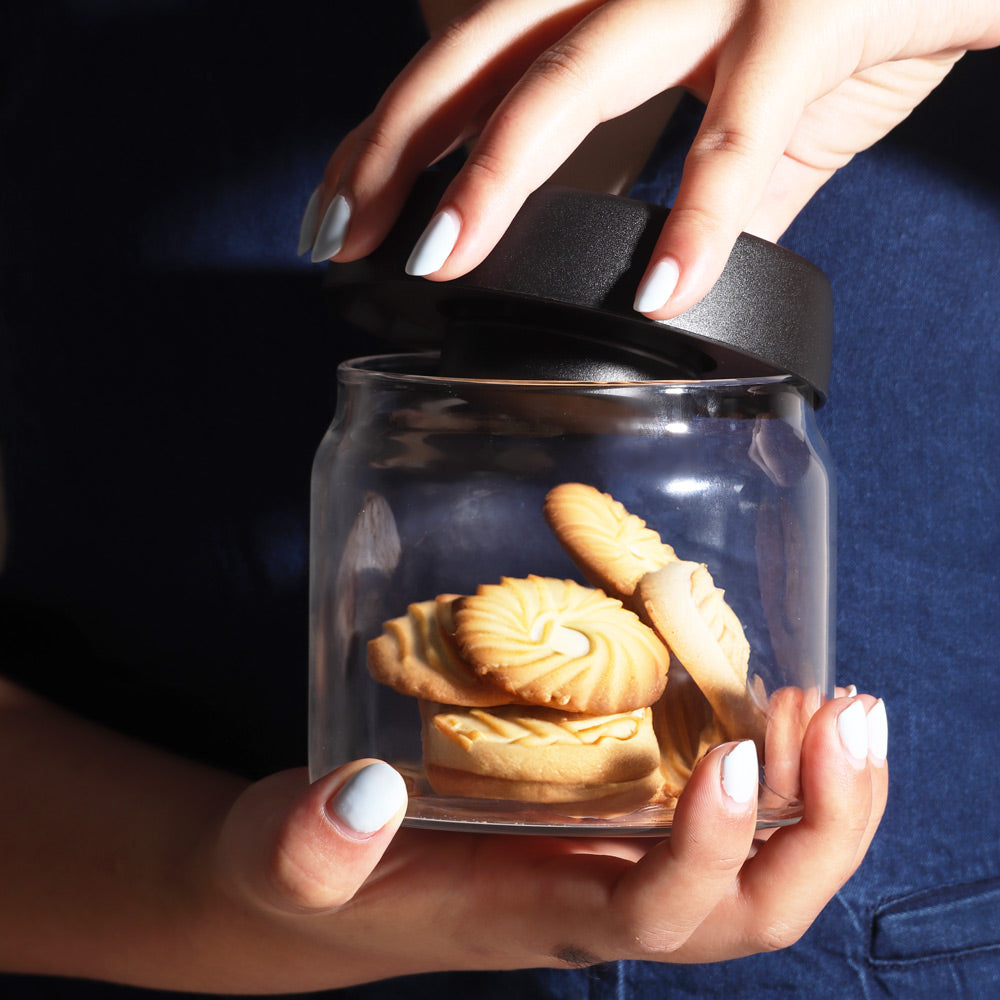 Vactop Borosilicate Storage Jar Small - Black