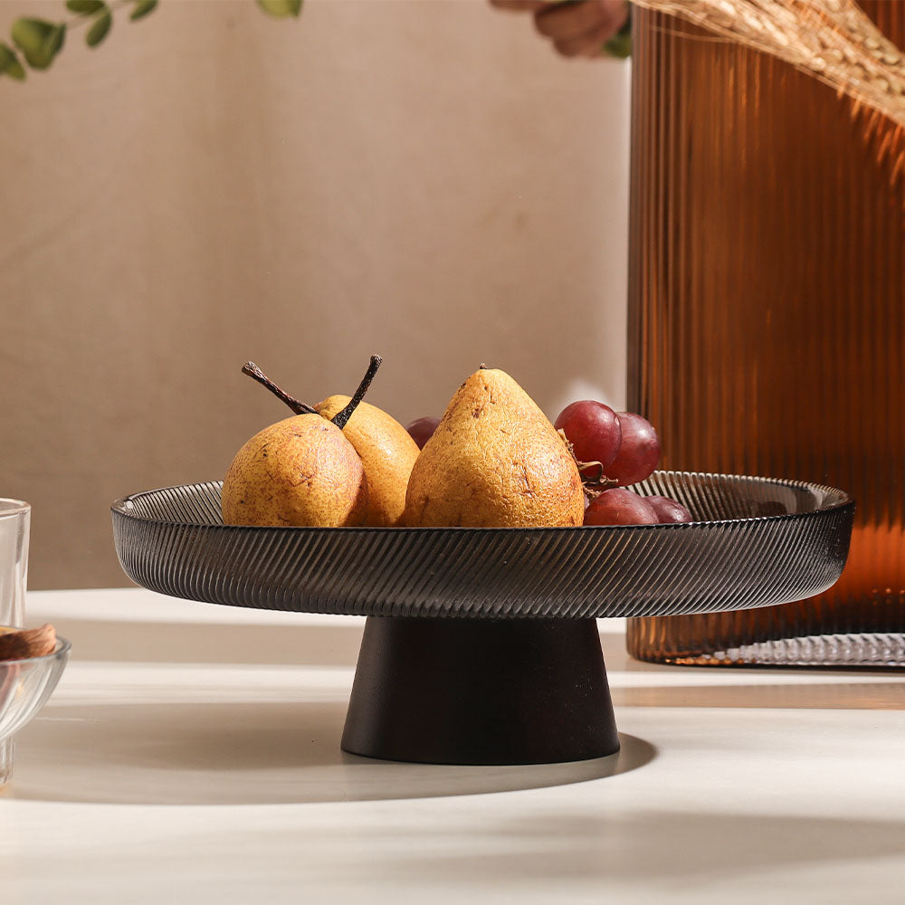 Varka Elevated Glass Plate - Forest Wine