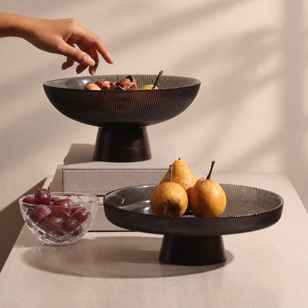 Varka Elevated Glass Plate - Forest Wine