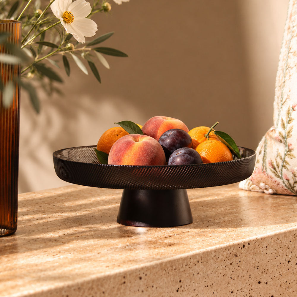 Varka Elevated Glass Plate - Forest Wine