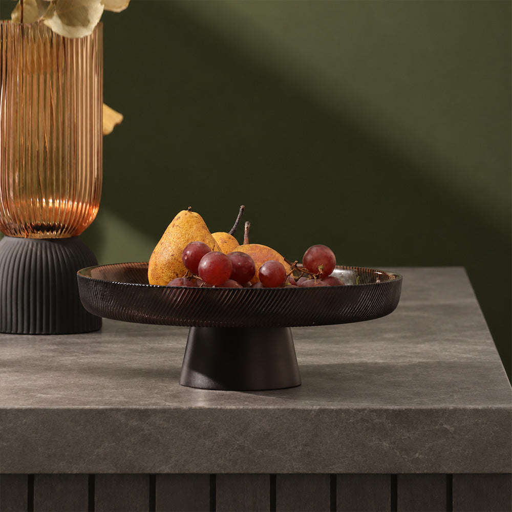Varka Elevated Glass Plate - Forest Wine