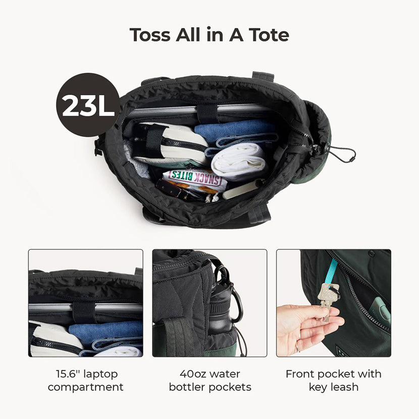 Paz Laptop Tote Bag 23L - Black