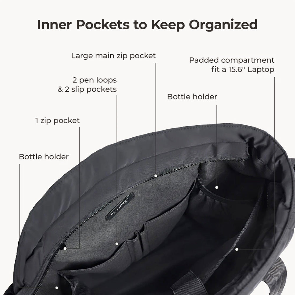 Paz Laptop Tote Bag 23L - Black