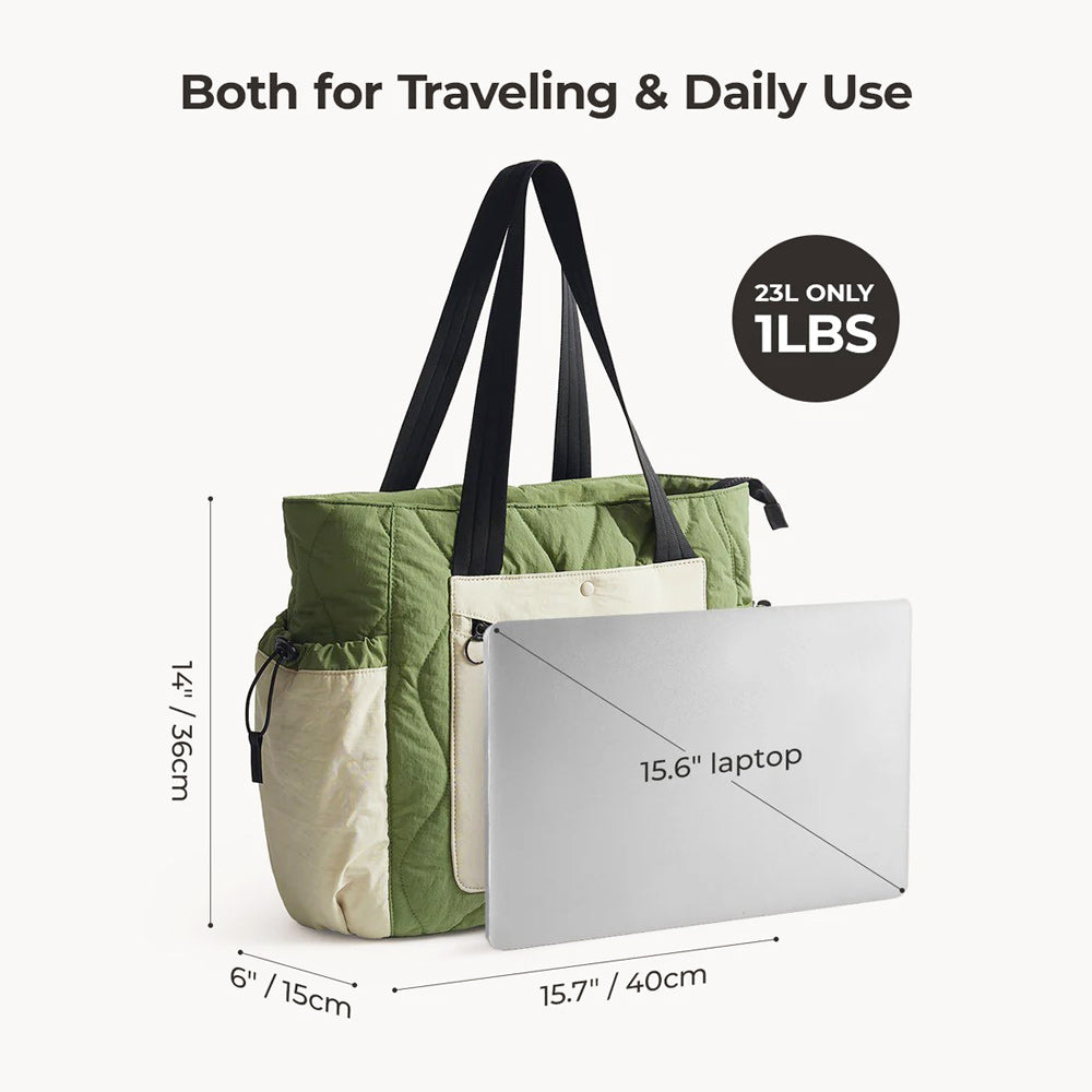 Paz Laptop Tote Bag 23L - Moss Green