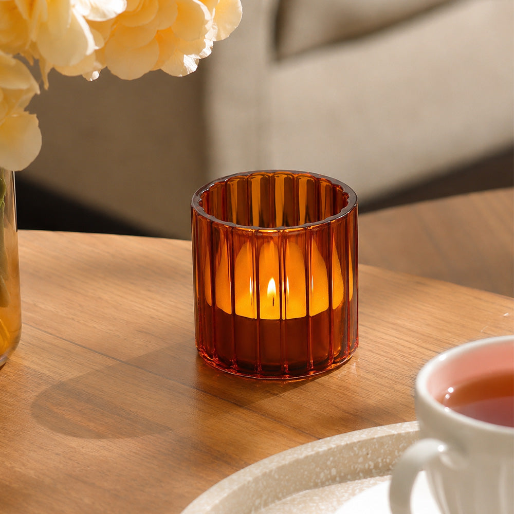 Velar Glass Hurricane Small - Amber
