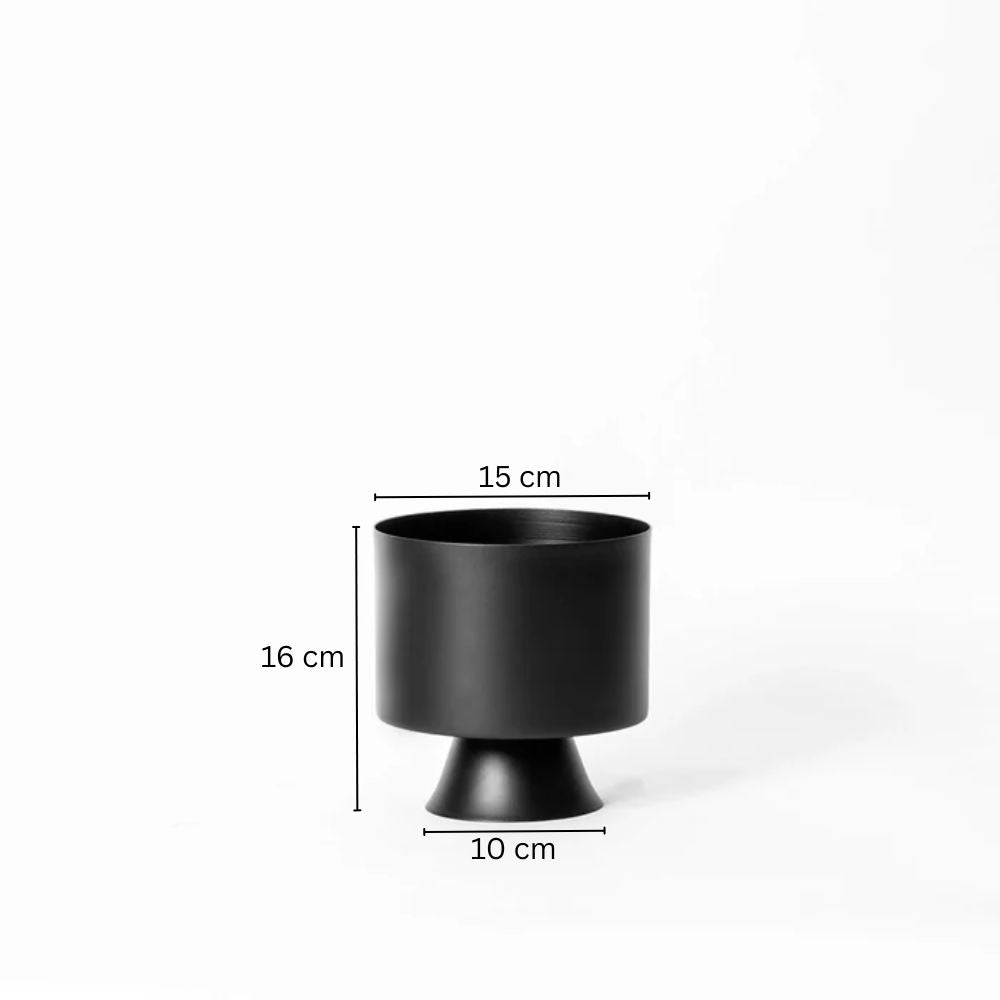 Vera Round Desk Planter - Black