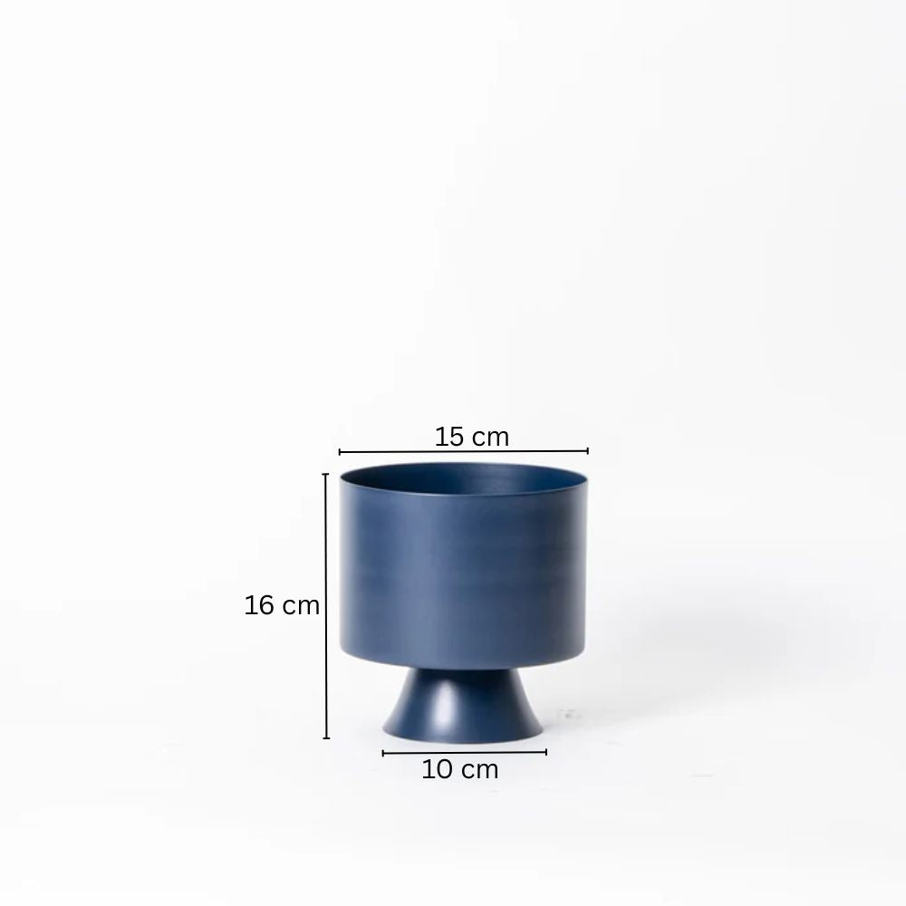 Vera Round Desk Planter - Ink Blue
