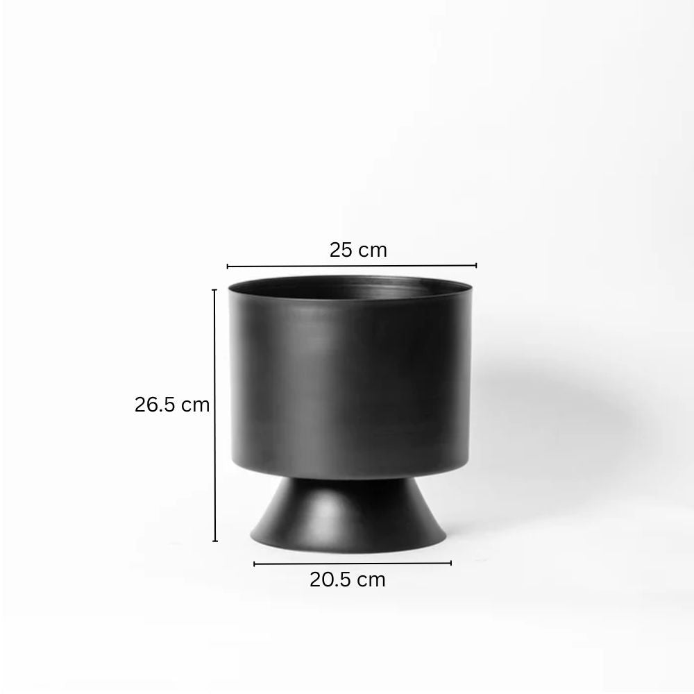 Vera Round Metal Planter Medium - Black