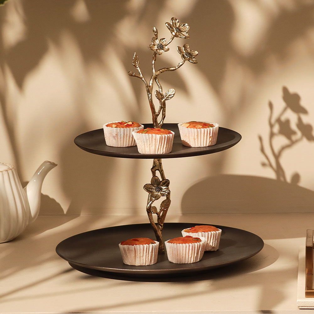 Vera 2-Tier Serving Stand - Dark Cherry