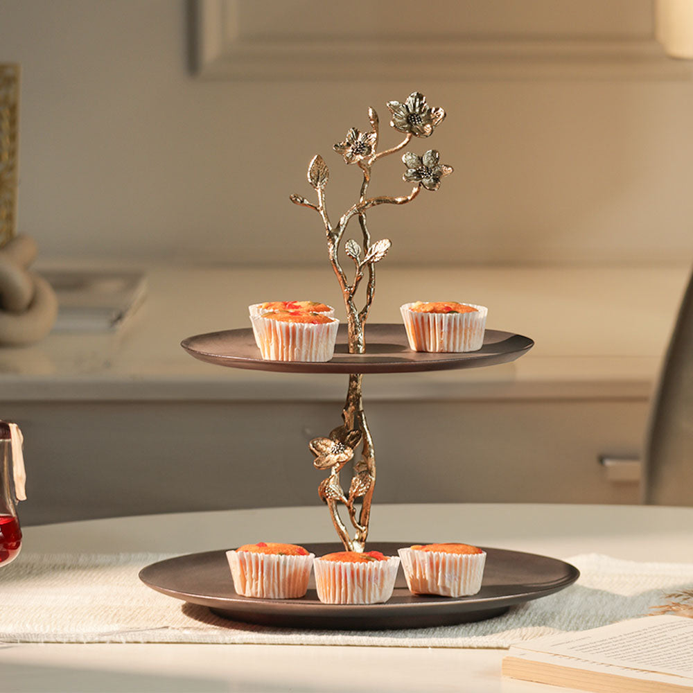 Vera 2-Tier Serving Stand - Dark Cherry