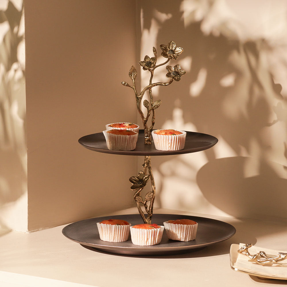 Vera 2-Tier Serving Stand - Dark Cherry