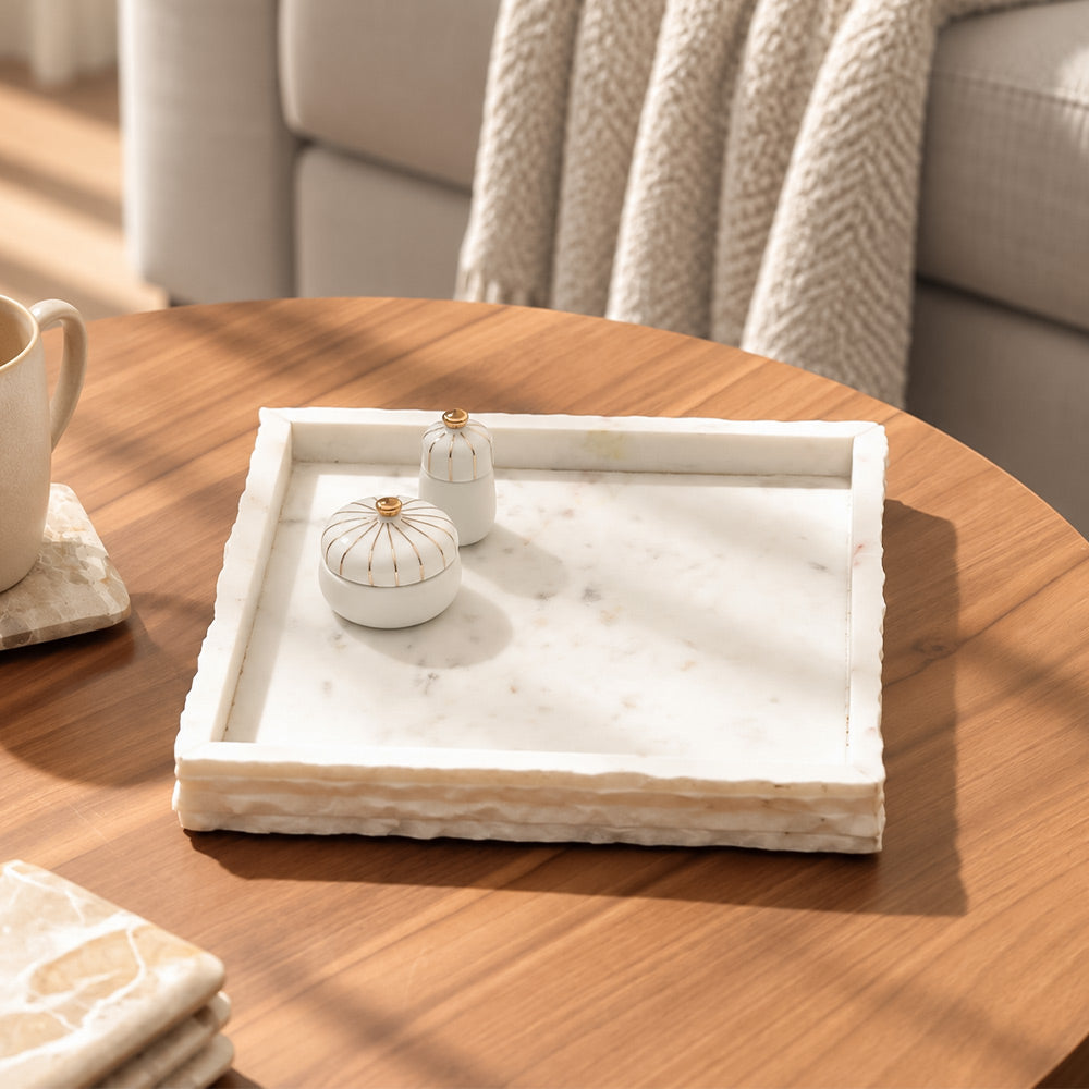 Verona Marble Tray Medium - White