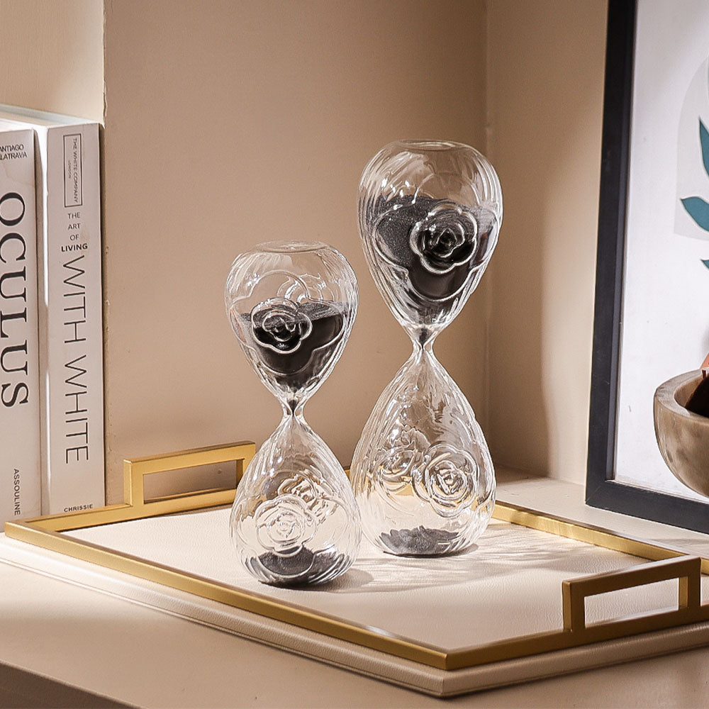 Verona Engraved Hourglass Large - Black