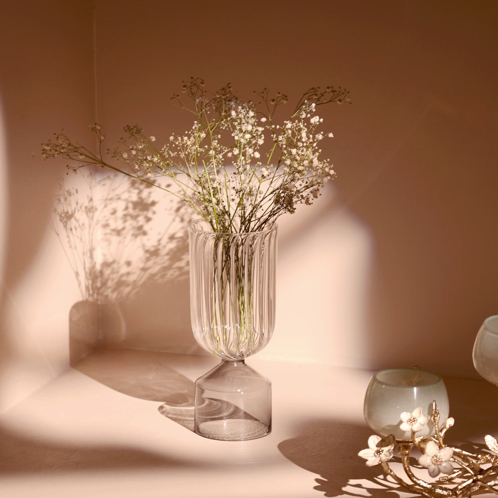 Lume Glass Vase Medium - Smoke