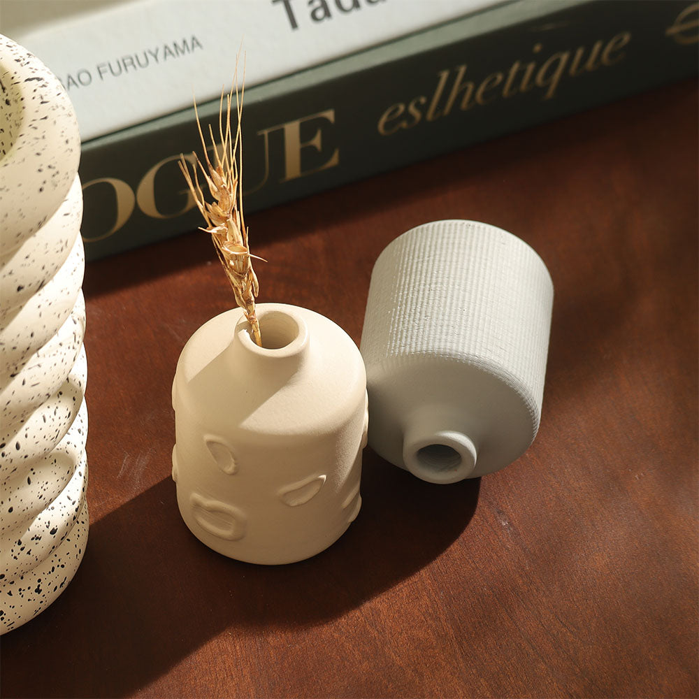 Versa Concrete Vases Mini, Set of 2 - Taupe Grey