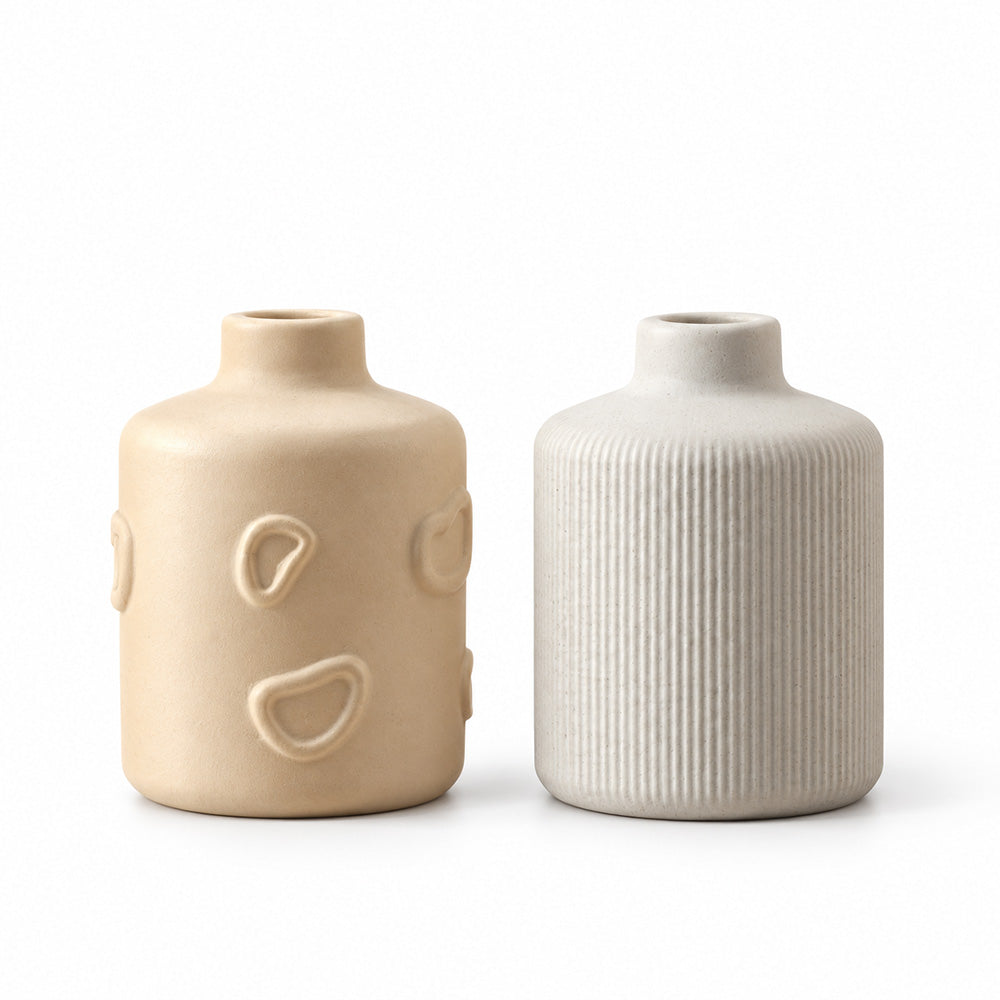 Versa Concrete Vases Mini, Set of 2 - Taupe Grey