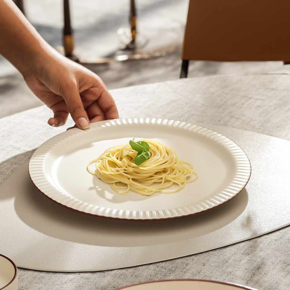 Vesper Dinner Plate - Cream Brown