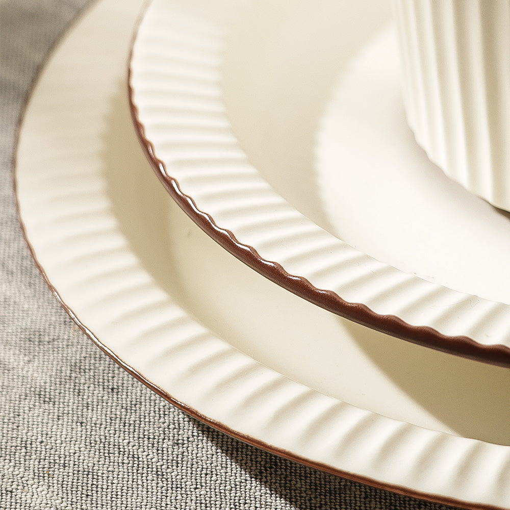 Vesper Dinner Plate - Cream Brown