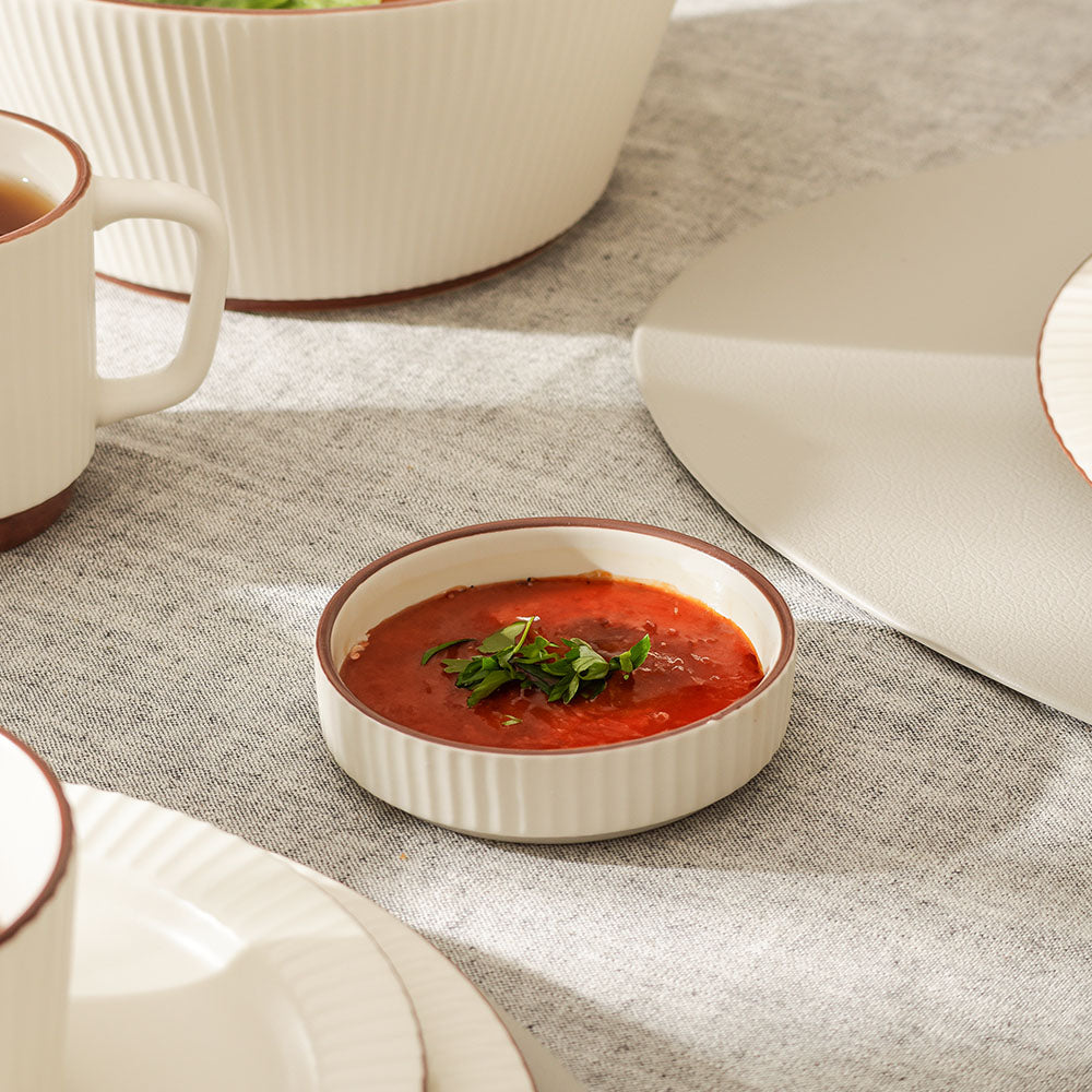 Vesper Dip Bowls, Set of 2 - Cream Brown