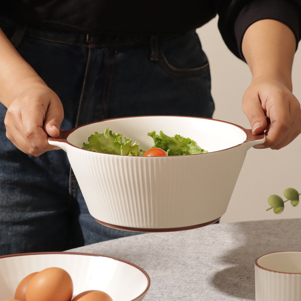 Vesper Large Bowl - Cream Brown