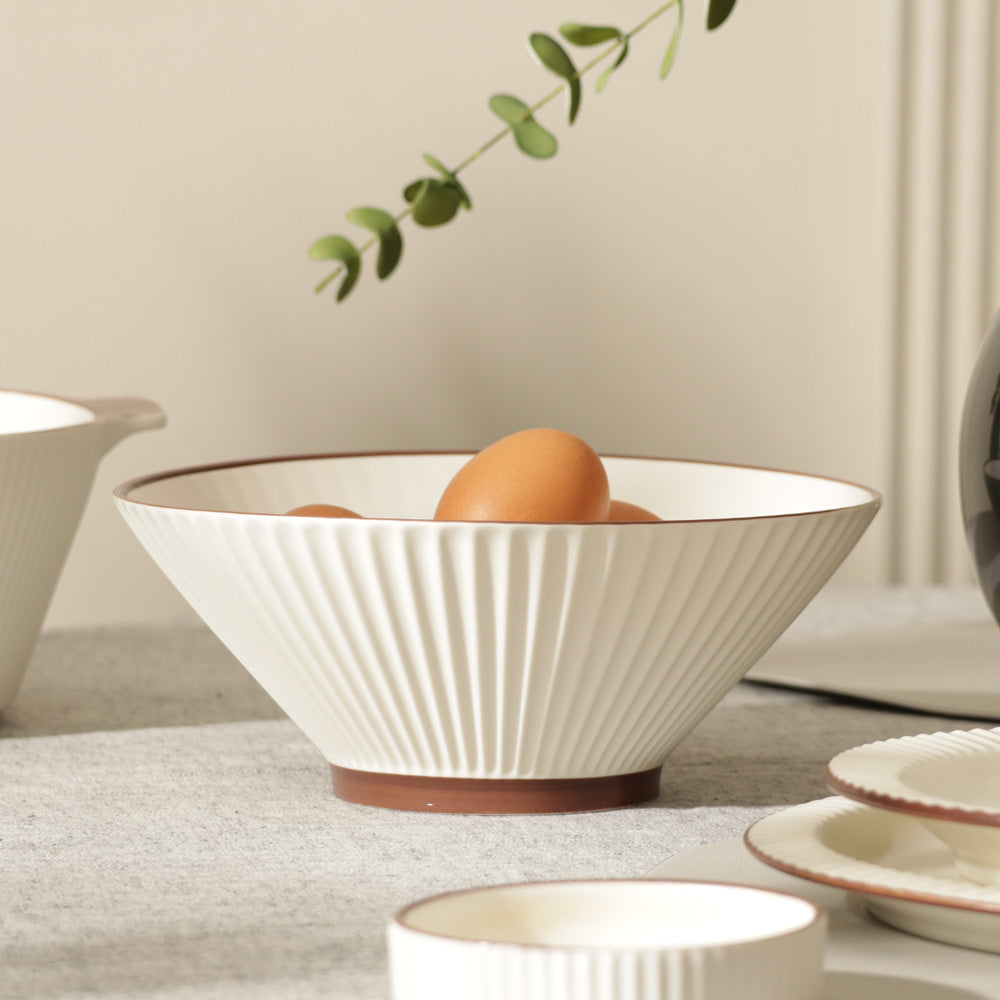 Vesper Serving Bowl - Cream Brown