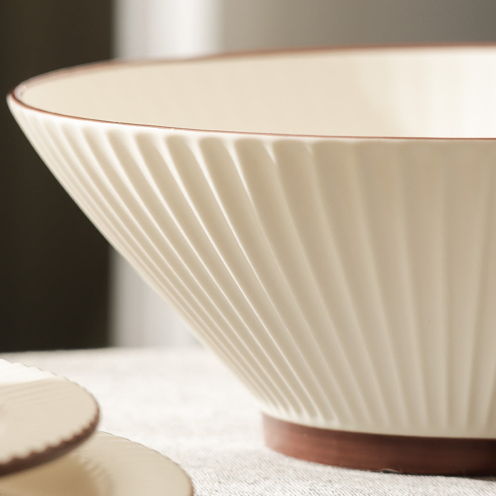 Vesper Serving Bowl - Cream Brown