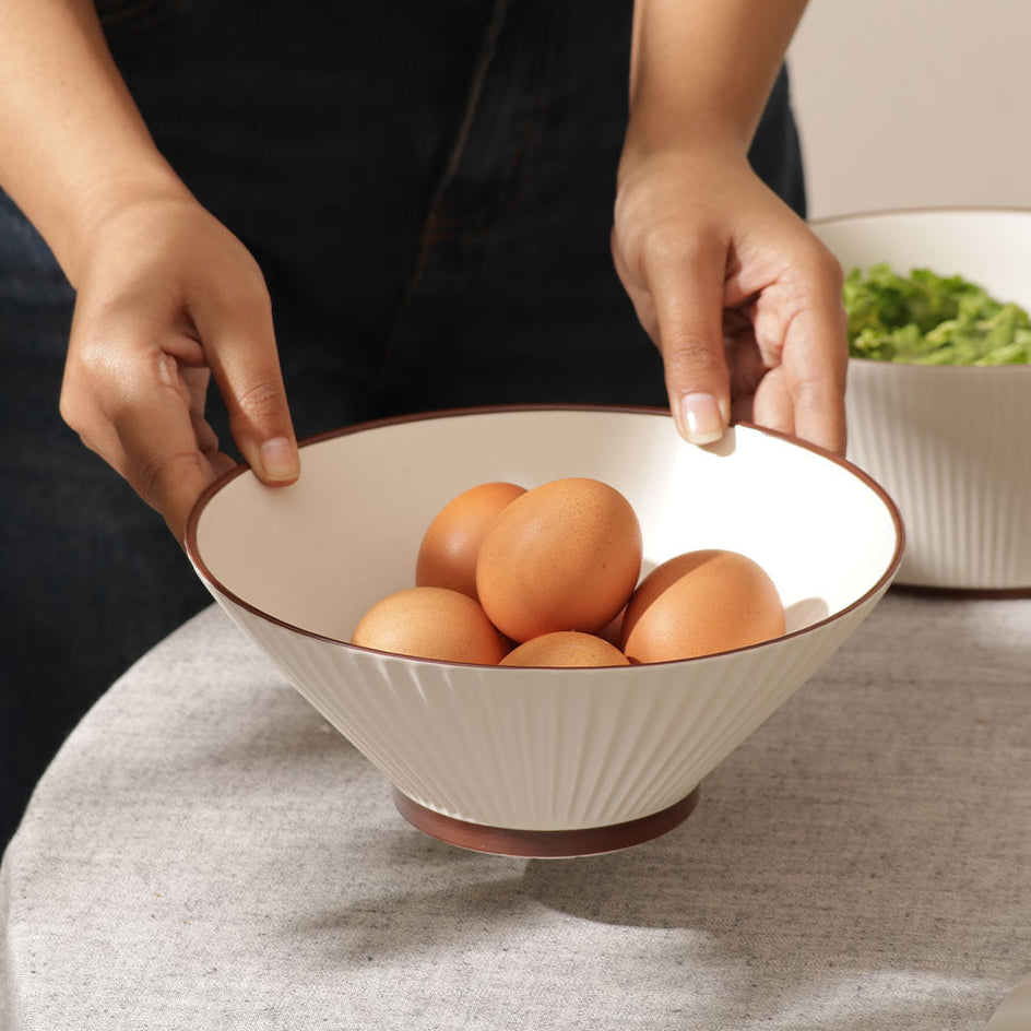 Vesper Serving Bowl - Cream Brown