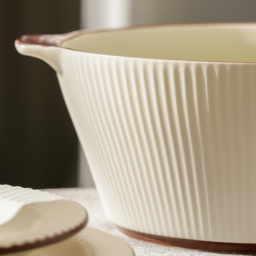 Vesper Large Bowl - Cream Brown