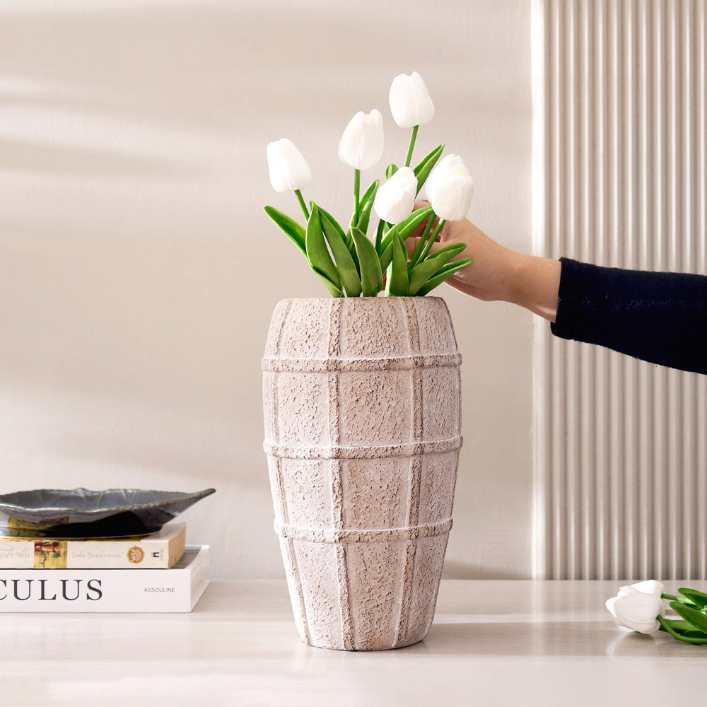 Vex Concrete Vase Large - Textured Greige