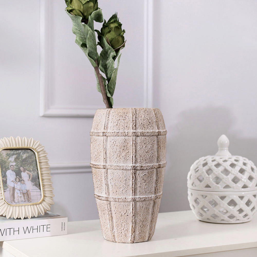 Vex Concrete Vase Large - Textured Greige