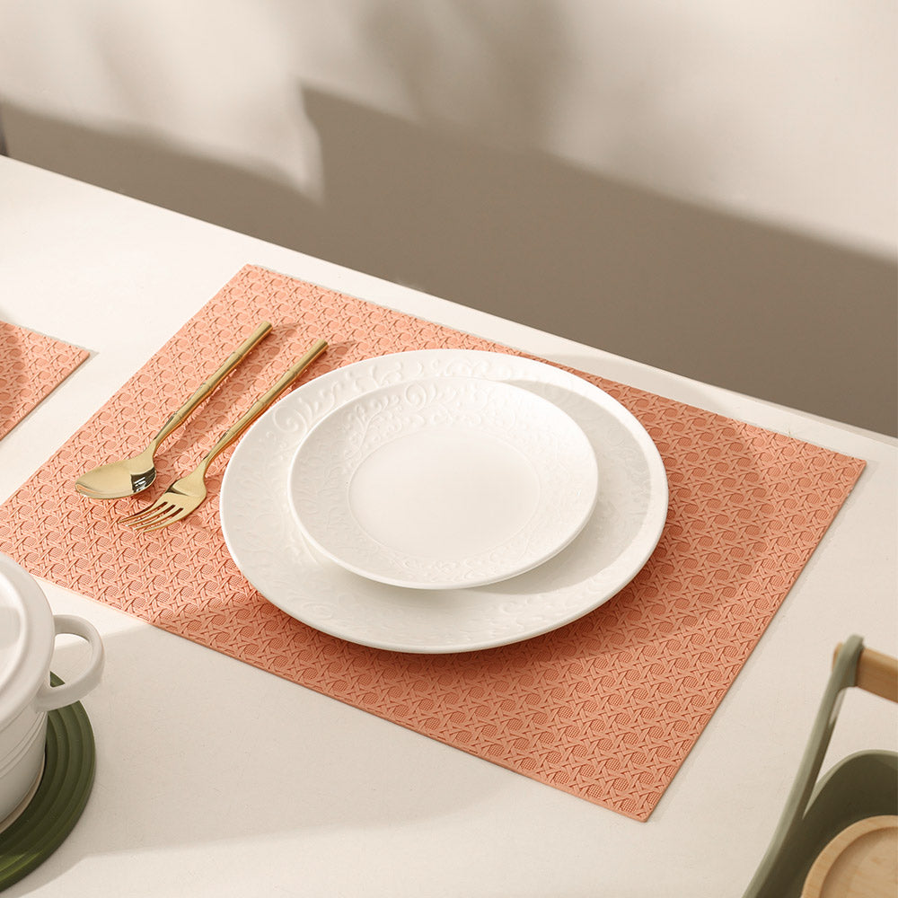 Viennese Reversible Mats, Set of 6 - Deep Pink